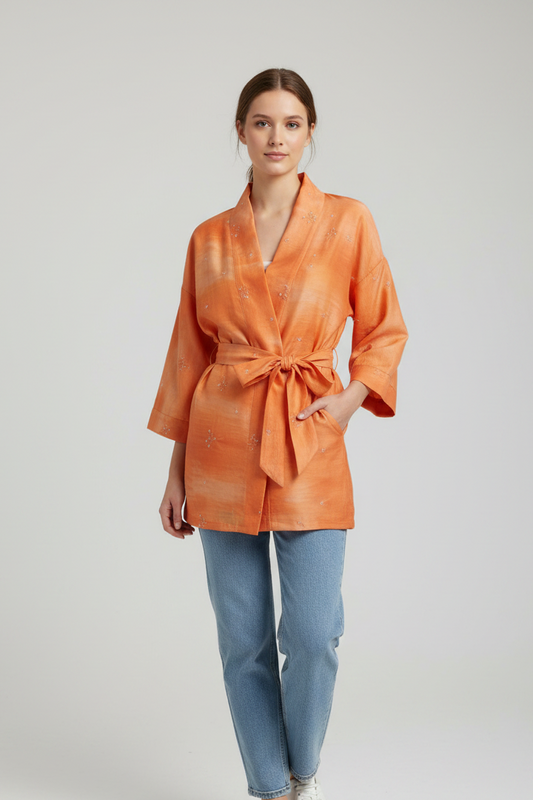 Kimono P/E 118 di seta 100% ricamata