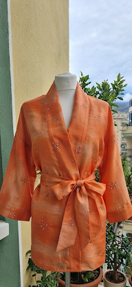 Kimono P/E 118 di seta 100% ricamata